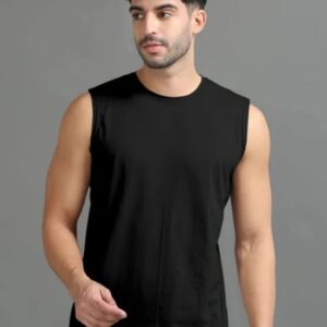 Home black sleeveless t shirt